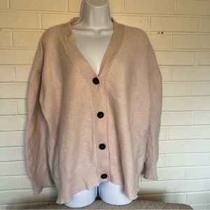 The Reset cardigan size small almost ivory with a hint of pink oversized